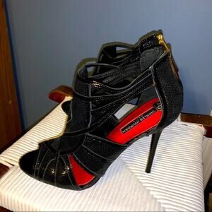 Charles Jourdan cutout heels black